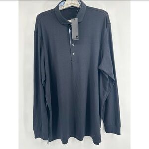 NWT Greyson Apache ll Long Sleeve Polo Shirt - Maltese navy blue